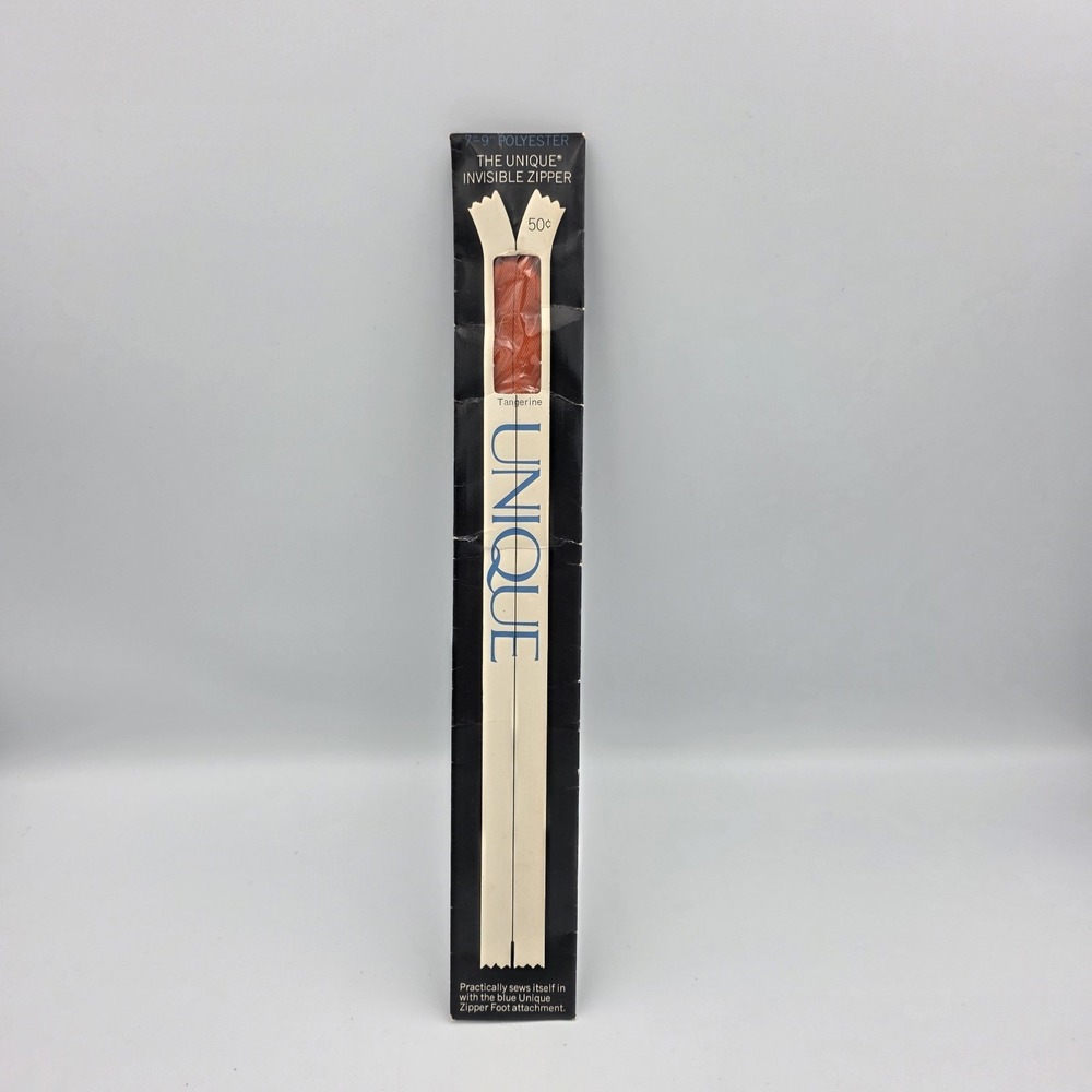 Vintage Unique Invisible Zipper 7"- 9" Polyester Tangerine Orange YKK Japan